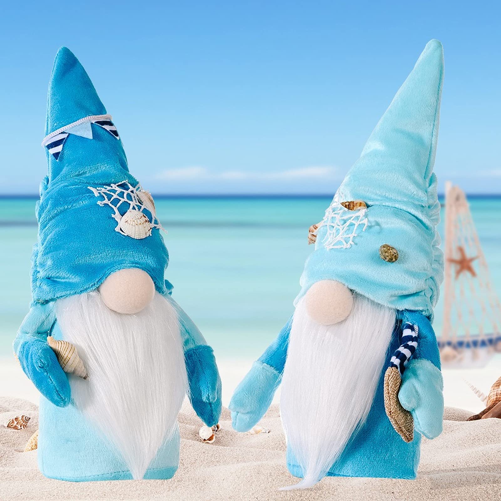 Estate Gnome World Oceans Day Holiday Decoration Peluche Collezione Bambola Figurine Home Party Festival Regalo Nautico Marittimo Cucina Vassoio Elfo Tomte