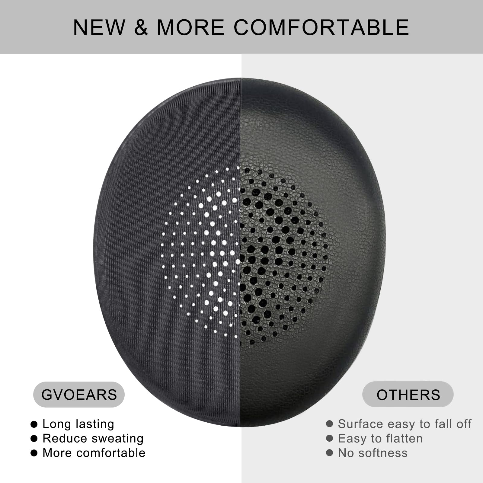 JOYSOG Ersatz-Ohrpolster Für Jabra Evolve2 65 & Elite 45h – Kühlgel, Proteinleder, 1 Paar