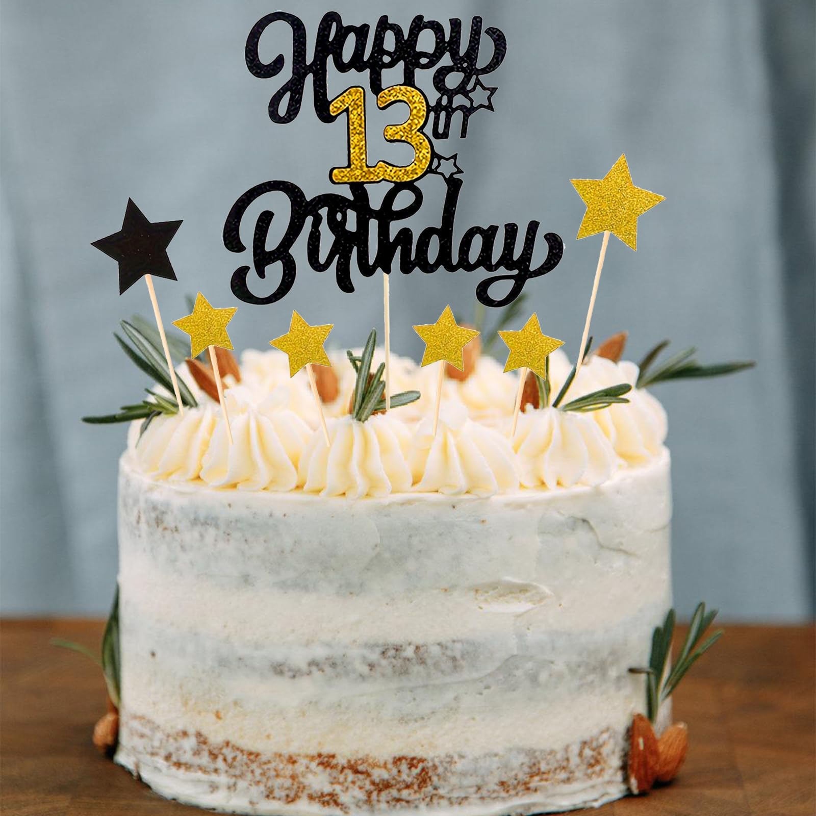 10. Geburtstag Cake Topper Set – Lila Glitzer, Mit 1 Großen & 5 Kleinen Toppern, Inkl. Holzstäbchen