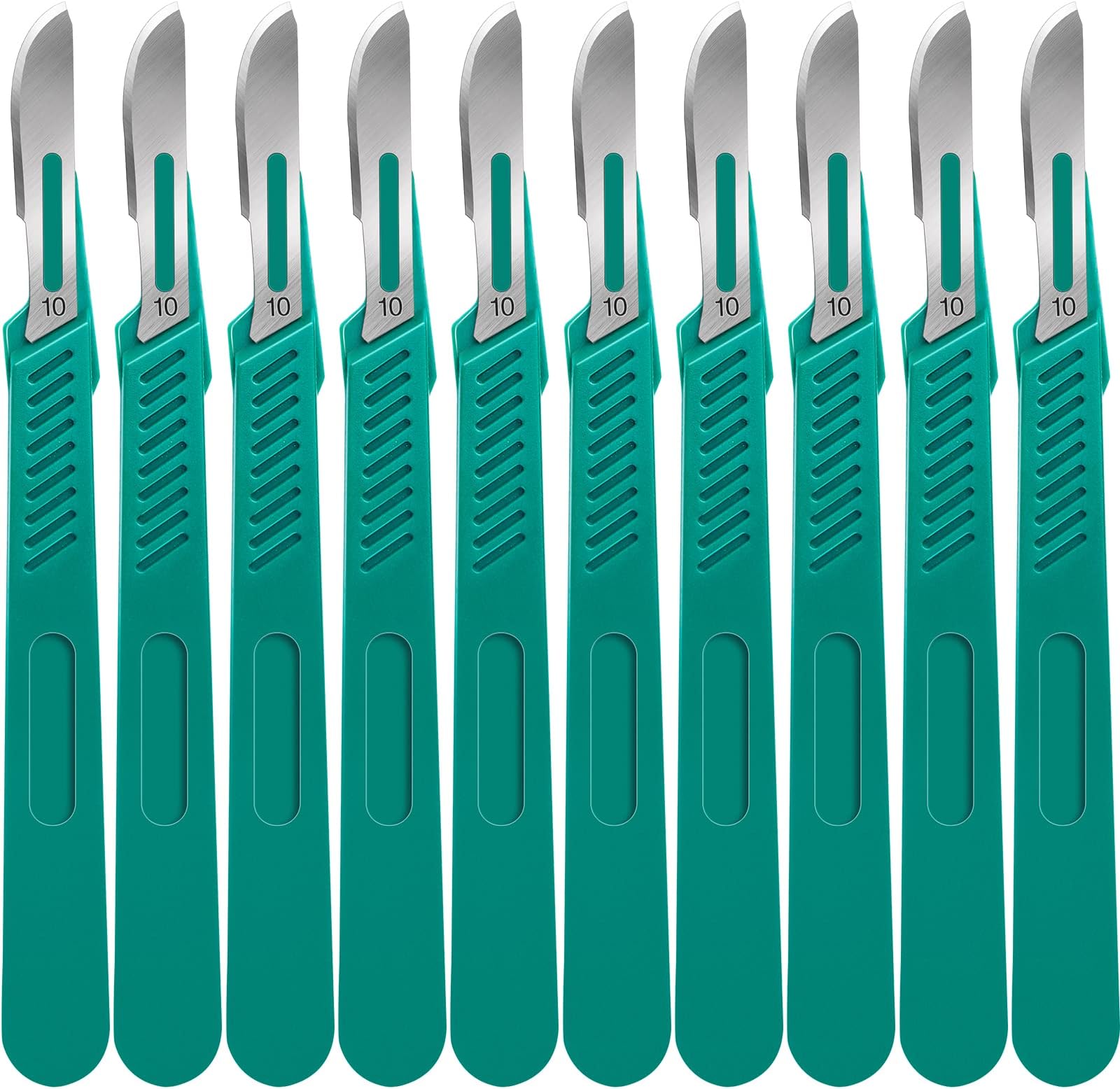 10 PCS Scalpel Blades with #10 Scalpels Surgical Blades,Disposable Blades with Protective Cover,Laboratory Blade-Lab Knives- Carving Blades with Handle-Art Blades Practicing Cutting-Crafts & More