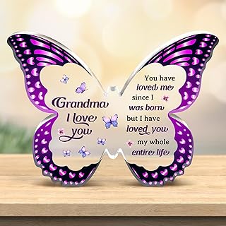 Grandma Gifts - Grandma Christmas Gift Ideas, Birthday Gifts for Grandma - Butterfly Acrylic Decorations - Christmas Gifts for Grandma from Grandkids
