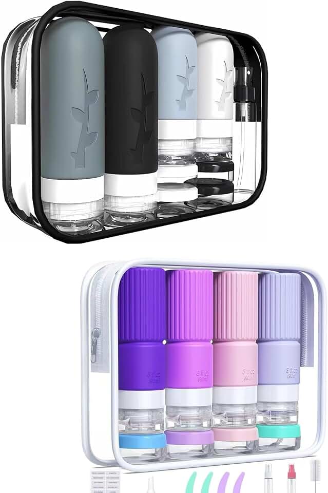 36pack Travel Bottles for Toiletries,TSA Approved Silicone Travel Containers jar for Toiletries,Leak Proof Refillable Liqus Shampo