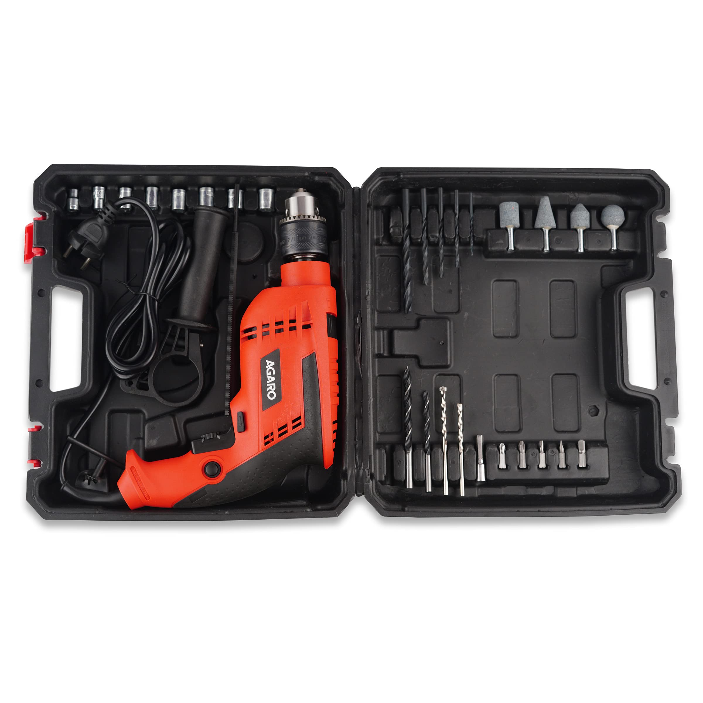 AGARO ED2104 Electric Impact Drill 13mm, 850W, 2800 RPM with Auto Chuck in, 17 Accessories, Red & Black (B09DYMWB71) Amazon Price History, Amazon Price Tracker