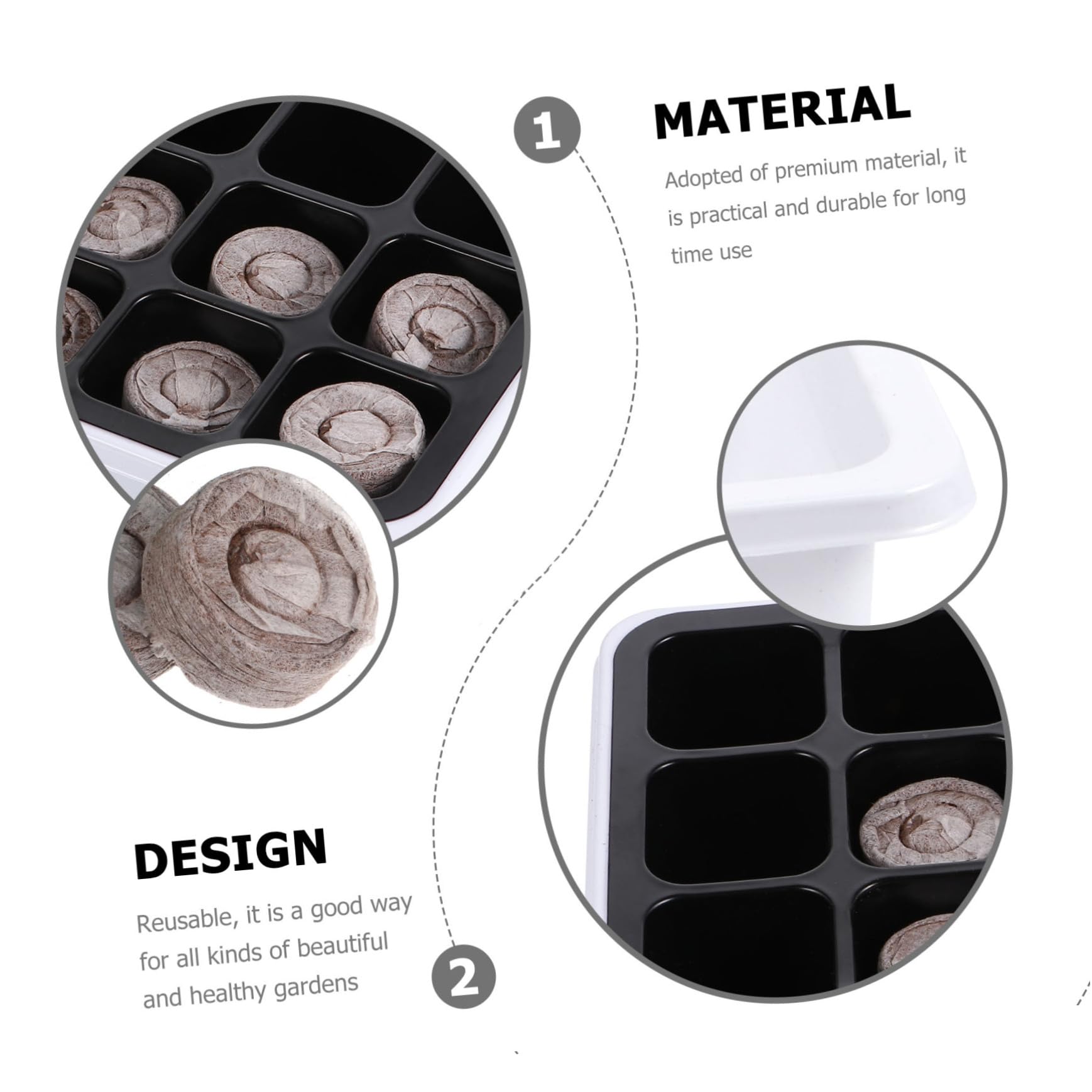 Kisangel 3 Juegos Caja De Vivero Bloque De Vivero Invernadero Drenaje Cuadrado Macetas De Germinación Cubo Alimentos De Origen Vegetal Aire Cúpula Plantas Mini El Plastico 12 Uds * 3