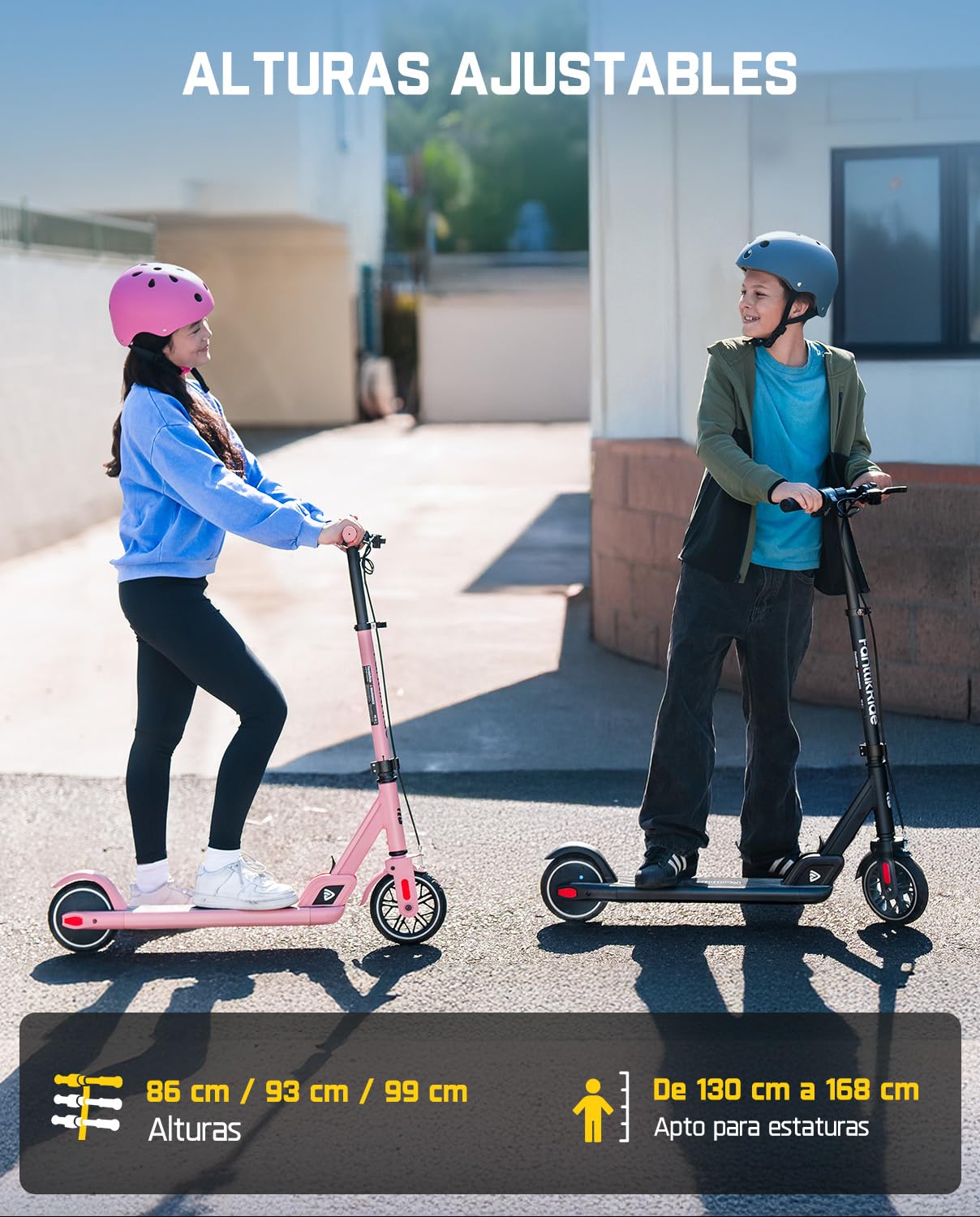 FanttikRide T9 Patinete Eléctrico para Niños, 11/16/19 km/h | Indicador LED de Batería, Altura Ajustable, Plegable, para Niños de 1,3 a 1,7 m, hasta 40 Minutos, sin ABE