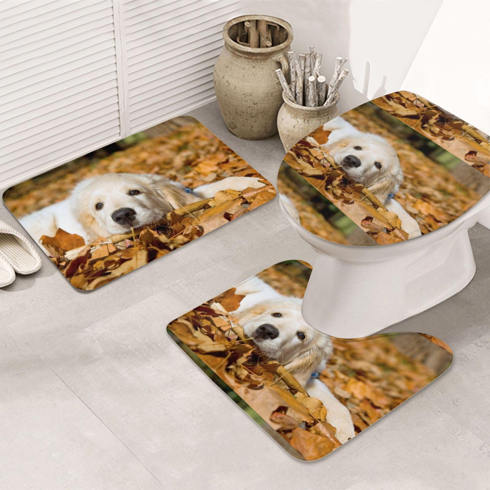 Tapis de bain chiot paresseux pour une douche douce et sûre