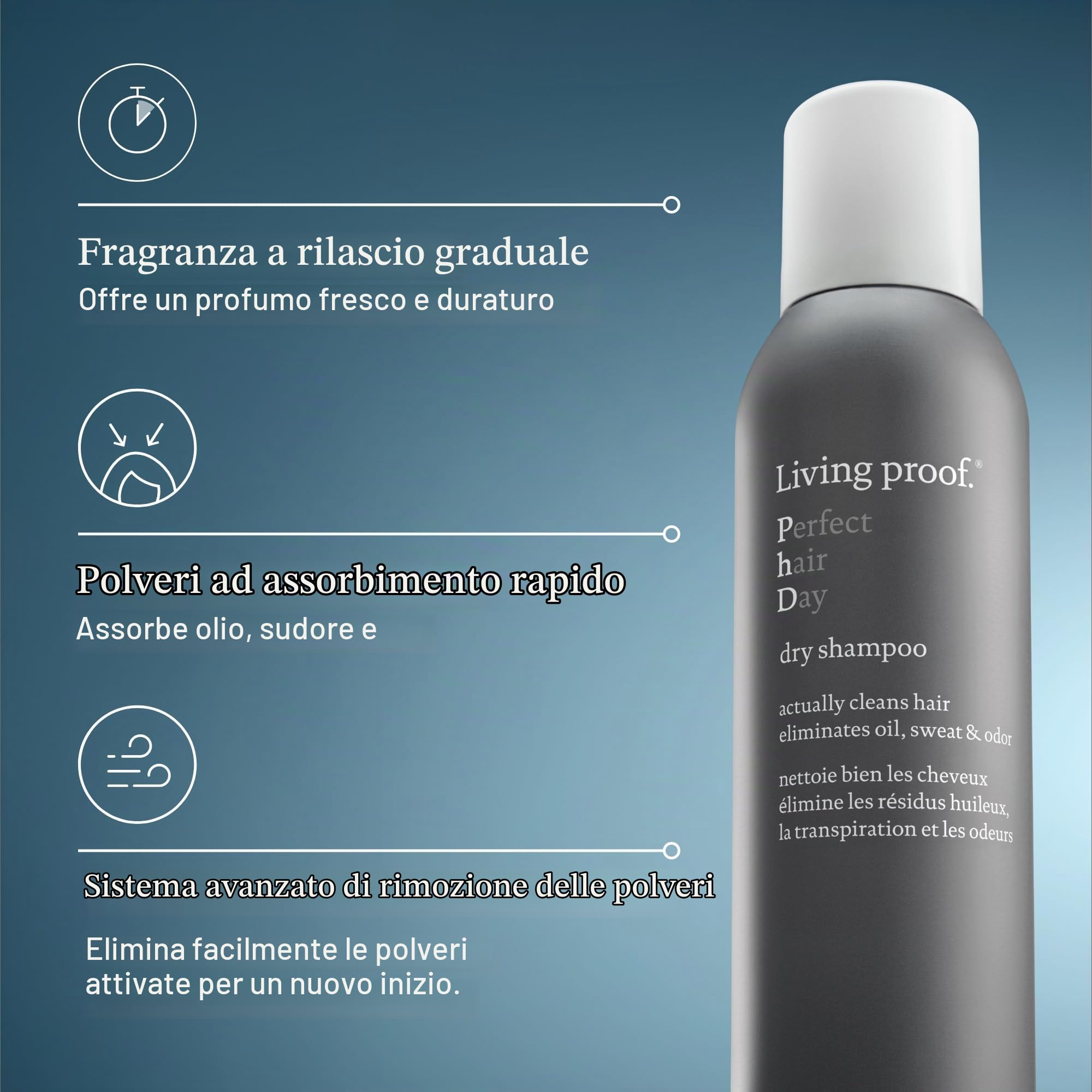 Living Proof Perfect Hair Day Dry Shampoo | Shampoo secco per capelli veramente puliti, assorbe oli e grassi | Cruelty Free, senza siliconi, parabeni, talco | 355ml