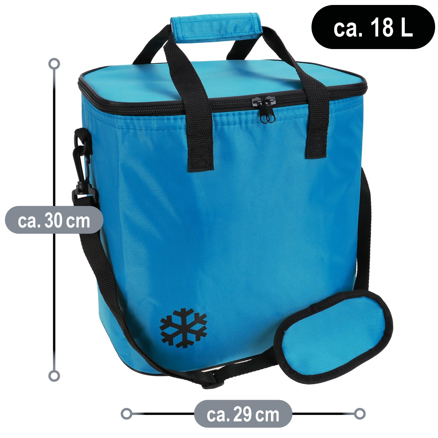 COM-FOUR® Borsa termica pieghevole 18 l blu scuro per campeggio e attività all'aperto