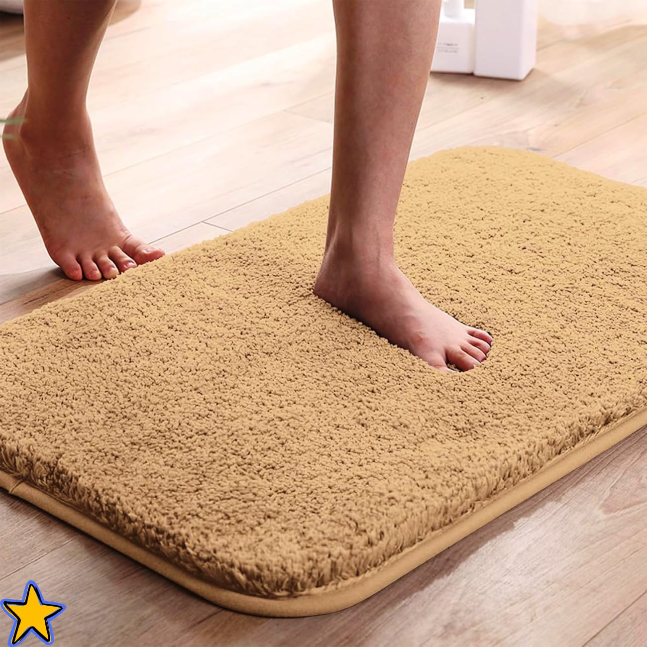 HOWNICE Doormat for Bedroom,Bathroom,Kitchen,Living Room,Home Entrance,Room Mats,Foot Mats,Floor mat,Main Door,Non Slip Mats,Door Mate,Soft,Door Mat,Door Matt, (Bathmat/Bedroom Mat Gold)-image-24