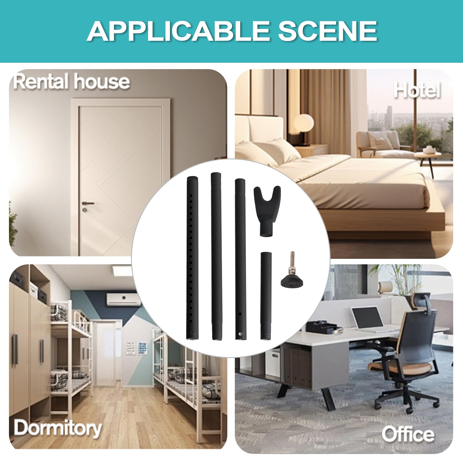 Barra de seguridad para puerta corrediza, barra de seguridad antirrobo de alta resistencia, imprescindible para apartamentos, construcción de hierro ajustable para el hogar, apartamento, viaje