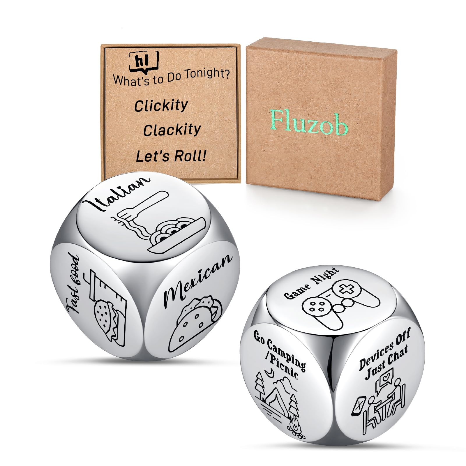 Valentines Day Gifts for Him Men Women Adults, Funny Food Decision Dice Anniversary Christmas Birthday Gifts for Men Women, Date Night Dice Couples