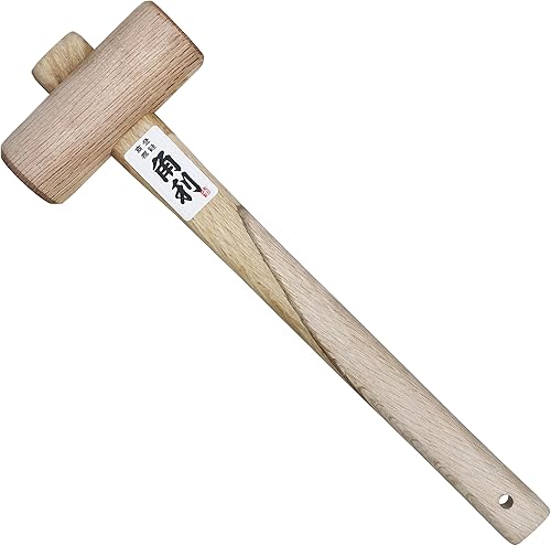 KAKURI Martillo de madera japonés de 1.417 in - Mazo de madera pequeño para carpintería, carpintería, cincelado y tallado - Cabeza redonda