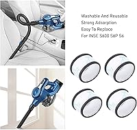 Vista 6 de Filtro HEPA de repuesto para aspiradora, paquete de 4, compatible con modelos S600 S6P S6, lavable y reutilizable, fácil instalación (blanco)