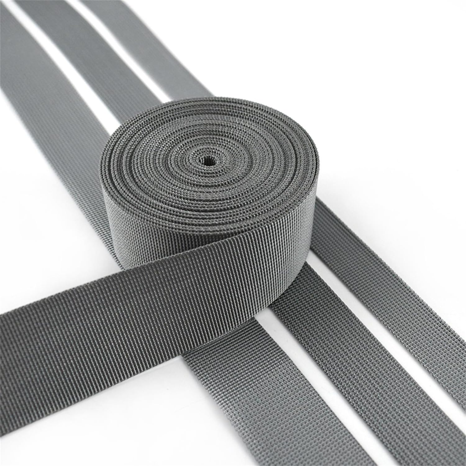 Taśma polipropylenowa, pasek nylonowy Czarny/szary 20-38 mm 5-20 jardów do toreb Cargo Bagaż Wspinaczka na świeżym powietrzu(Gray,32mm/10 yard)