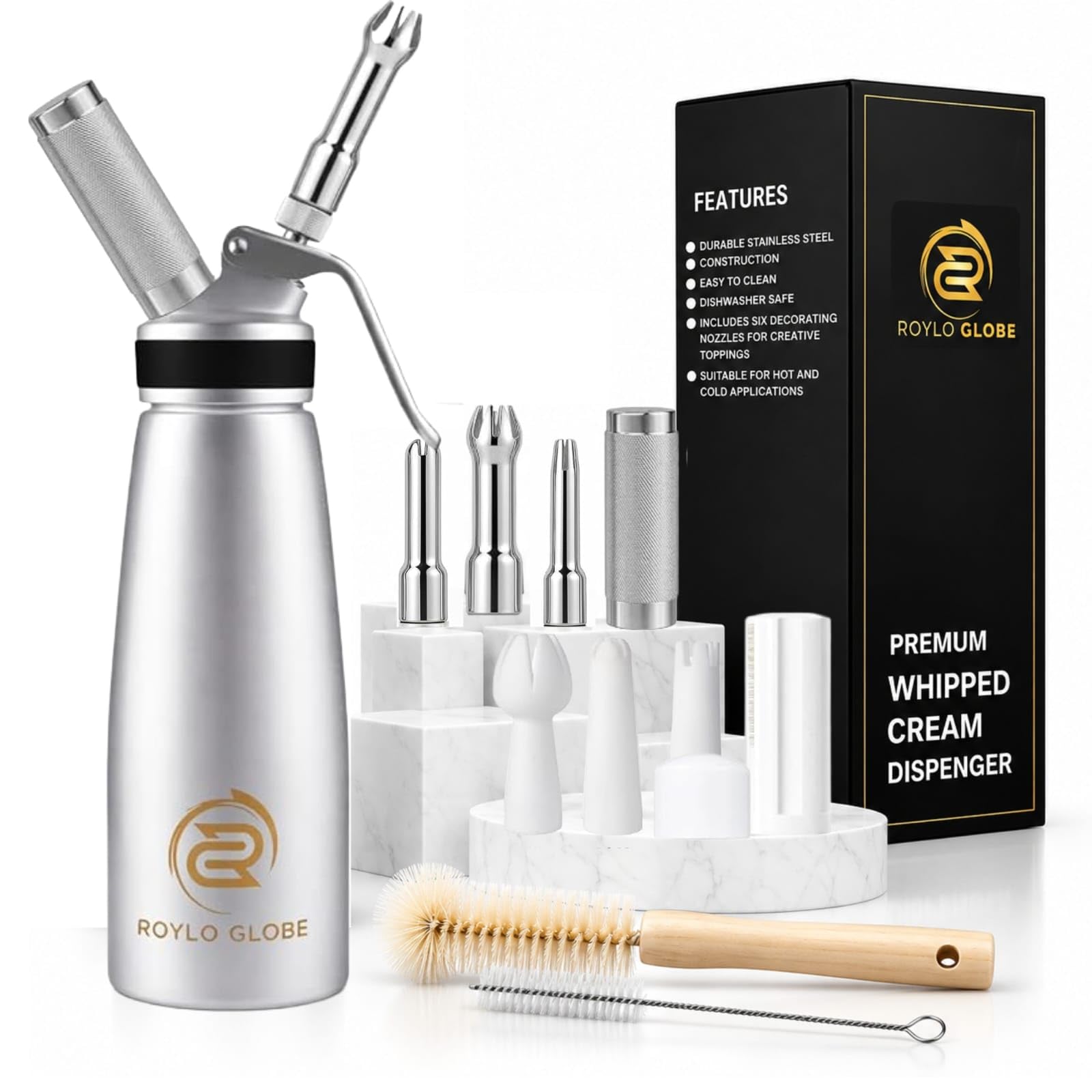 Amazon.com: ROYLO GLOBE Professional 500 ml Aluminum Whipped Cream