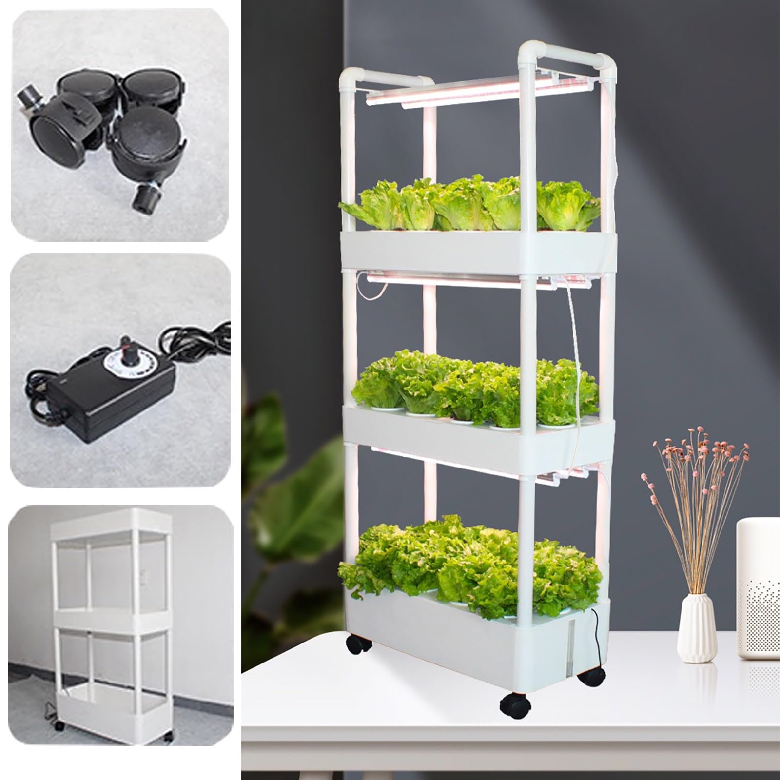 Giardino Idroponico, Fioriera Per Giardino Verticale Da Interno, Orto Intelligente Per Erbe Aromatiche Con Spina Temporizzata E Sistema Di Irrigazione Automatica Per Giardinaggio(Without light,1 layer
