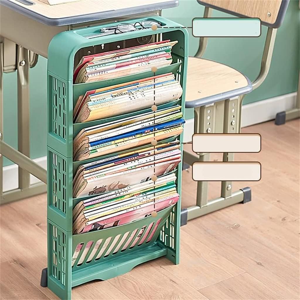 HBJWOV 5 Layers Book Storage Rack Books Magazines Newspaper Convenient Space-saving Bookshelf