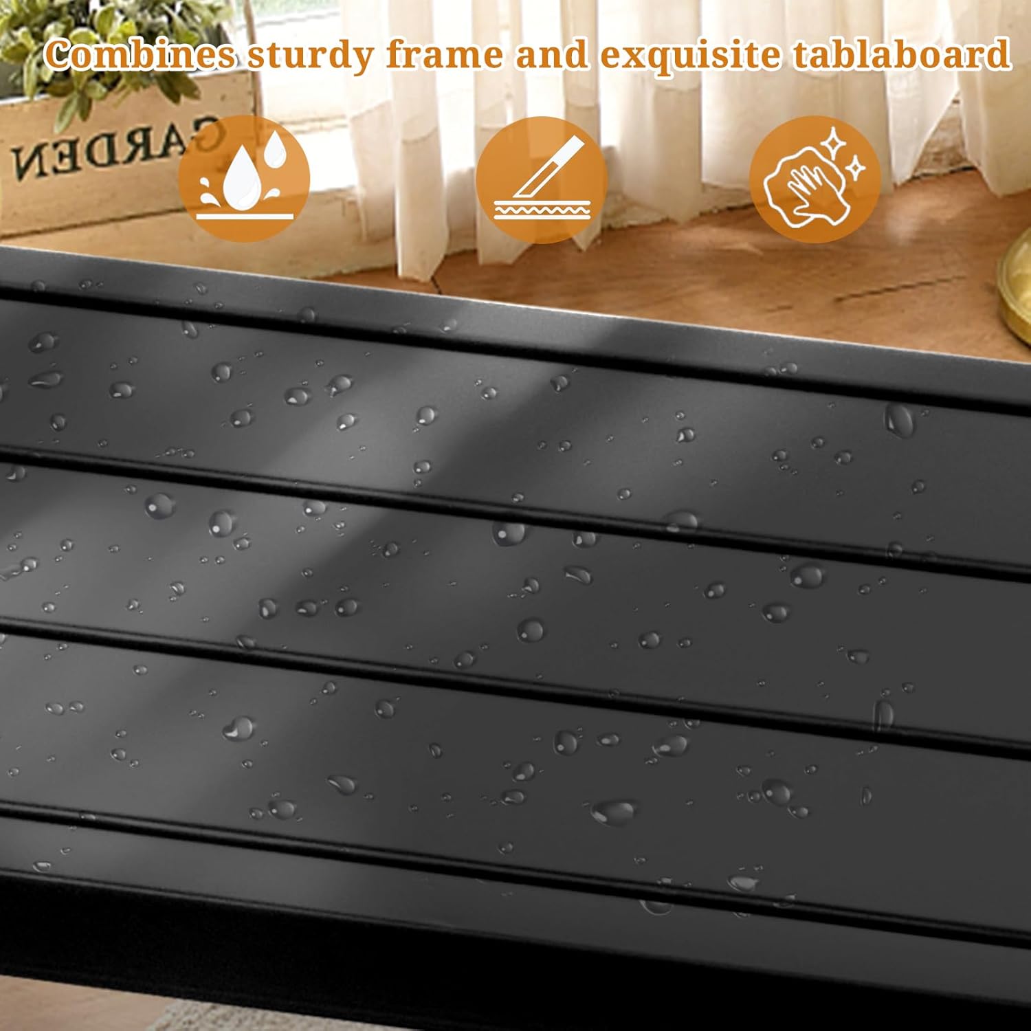 55 Inch Outdoor Bar Table, Bar Height Pub Table, Counter Height Bar Table, Rectangular High Top Kitchen & Dining Counter Table