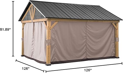 Vista 18 de SUNJOY Paneles de mosquitera de repuesto, resistentes al agua, 4 paneles para protección Sunjoy de 11 x 11 pies, para glorieta Sunjoy de 11 x 11