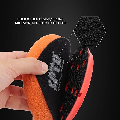 Miniatura 4 de SPTA Kits de almohadillas de pulido para pulir, con 3 almohadillas de pulido de 6.3 pulgadas, limpiador de almohadilla de pulido de 16 onzas, 2