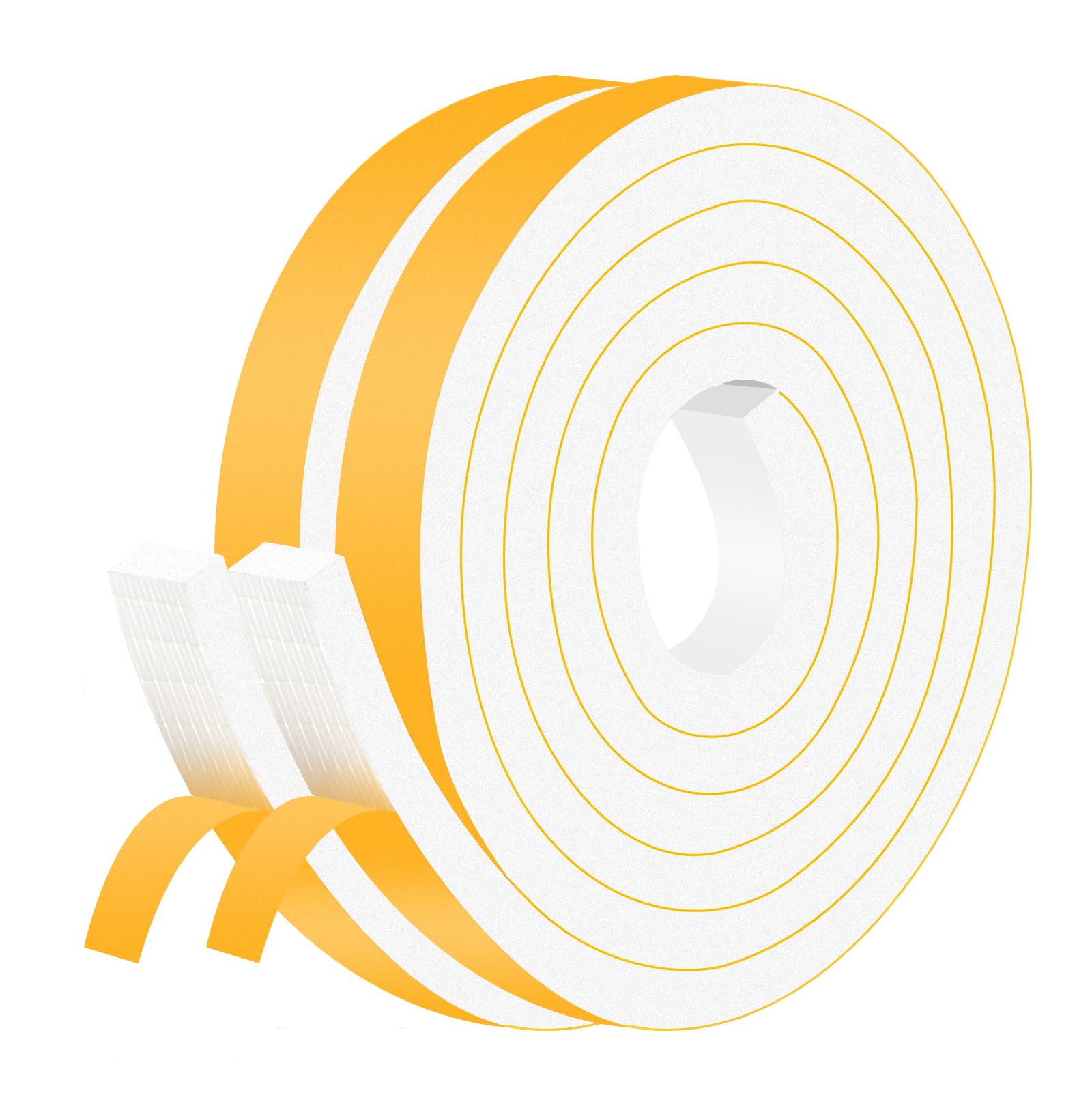 YIMIKI Self Adhesive Foam Tape 20mm(W) x 10mm(T), Closed Cell Home Window Seal Door Insulation Weather Stripping SoundProof Foam Seal Strip, 2 Rolls, Total 4M Long