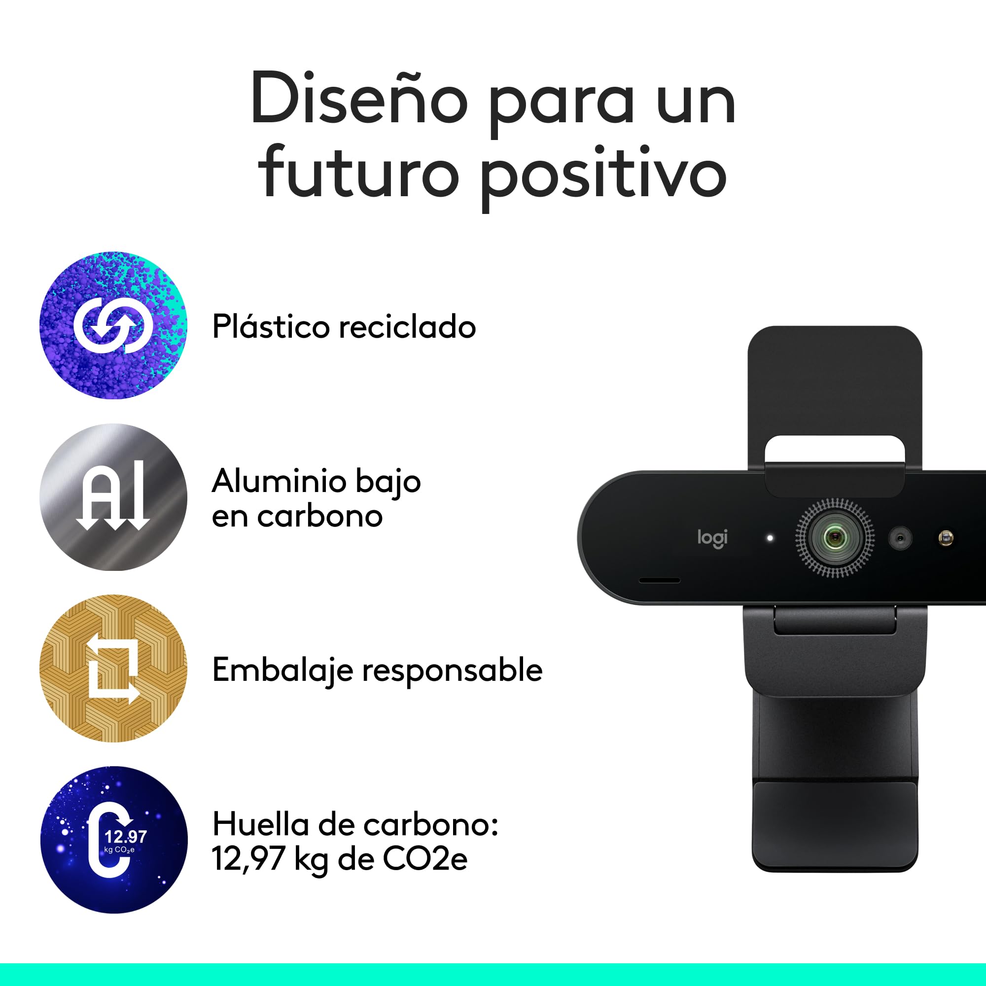 Logitech Brio 4K cámara Web, videollamadas, micrófono cancelación de Ruido, corrección de iluminación automática HD,Microsoft Teams, Zoom, Google Voice, Google Meet, PC/Mac/portátil/Macbook - Grafito