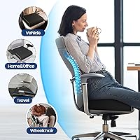 Vista 4 de Seat Cushion for Tailbone Pain Relief, Office Chair Cushion, Memory Foam Large Chair Cushion with Non-Slip Cover for Soft Support at Office Chair