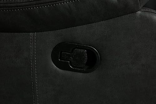 Miniatura 6 de Marsden - Sofá biplaza reclinable de cuero moderno, color gris