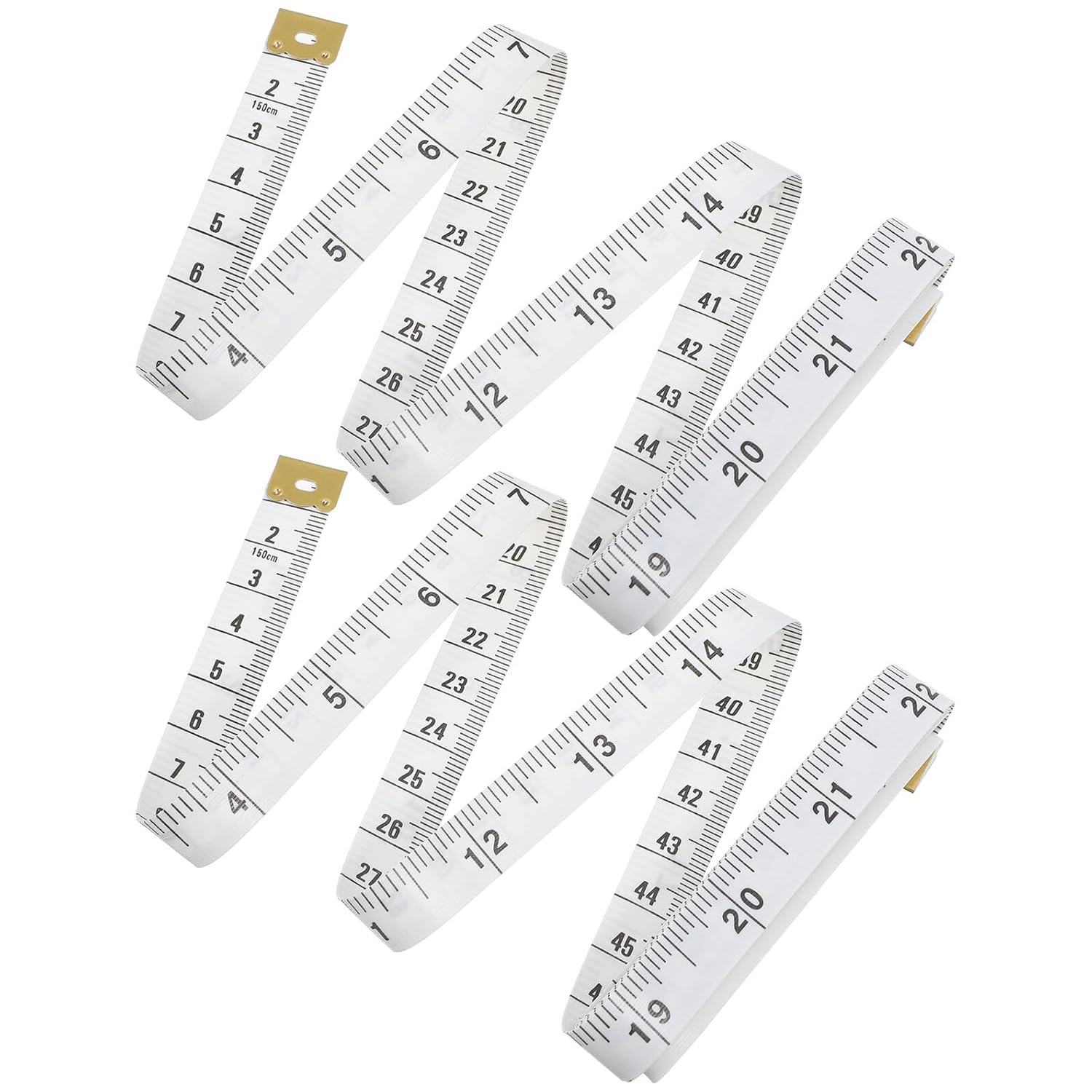 2pcs White Soft PVC Fiberglass Tape Measure for Tailor Sewing and Body Measurement, Flexible Clothing Measuring Tape with Dual Scale for Craft and Woodworking