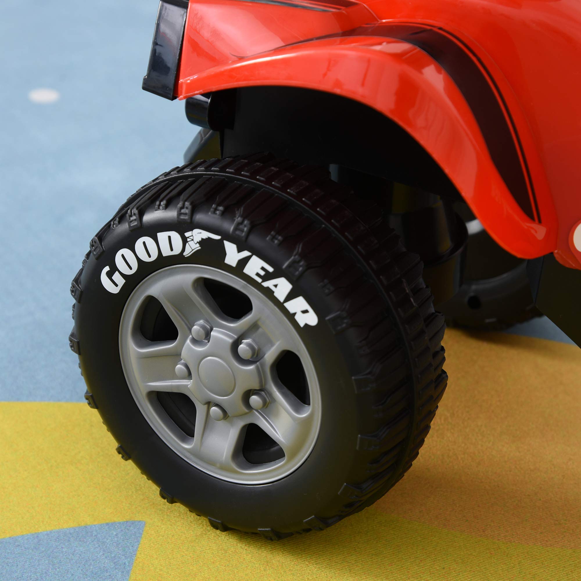 HOMCOM Porteur Enfants Quad 18-36 Mois dim. 60L x 31l x 42H cm Effets Lumineux et sonore Rouge Noir