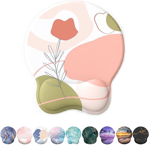 eulps Alfombrilla de mouse con reposamuñecas, cómoda alfombrilla de mouse para computadora con soporte de muñeca de gel, superficie lisa y base de