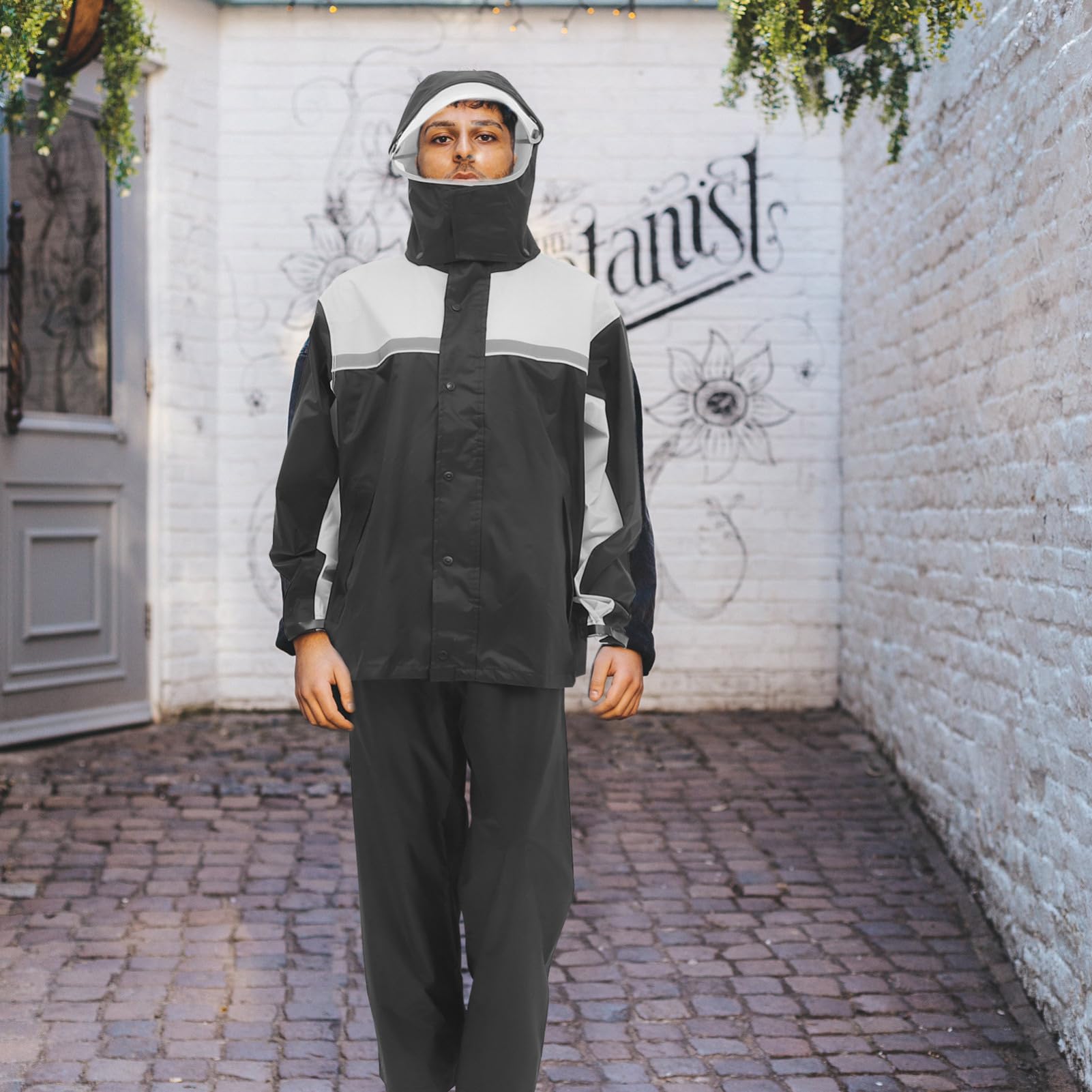 OUNONA Pluie Moto Homme Veste Pantalon Imperméable Équipement Pluie Moto pour Hommes Combinaison