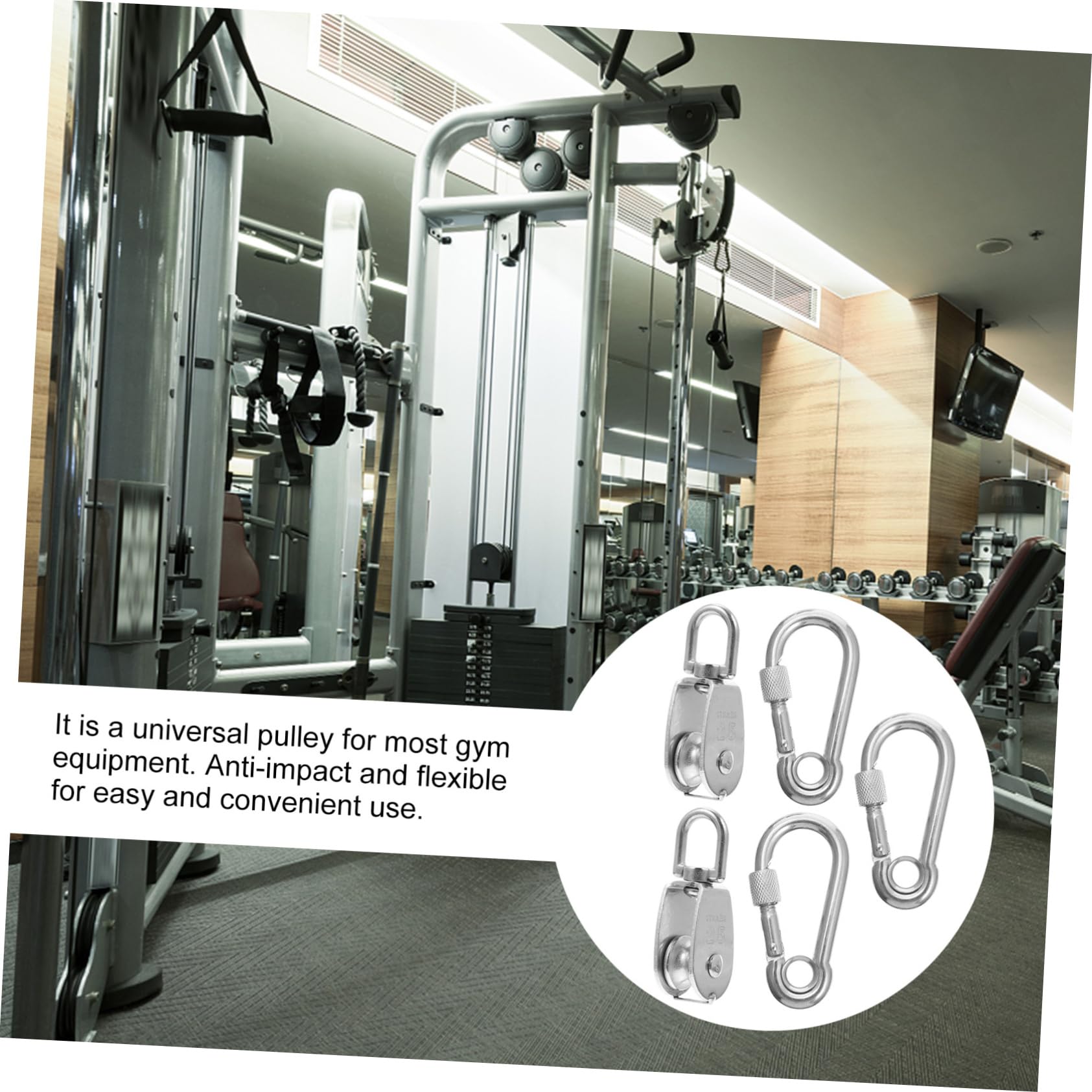 INOOMP Carrucola Singola in Acciaio Inox 304, Set da 5 Pezzi, Robusta e Facile da Installare, per Corde e Sistemi di Porta del Garage | Argento, Robusta e Facile da Installare, per Garage Door Pulley System e Gym Equipment