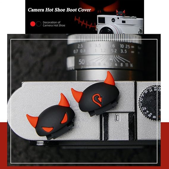 2 Pcs Camera Hot Shoe Boot Cover Cap Protector for Sony Canon Nikon Fuji (Devil)
