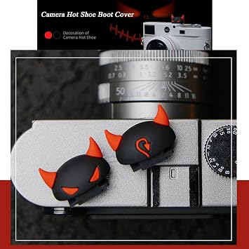 2 Pcs Camera Hot Shoe Boot Cover Cap Protector for Sony Canon Nikon Fuji (Devil)