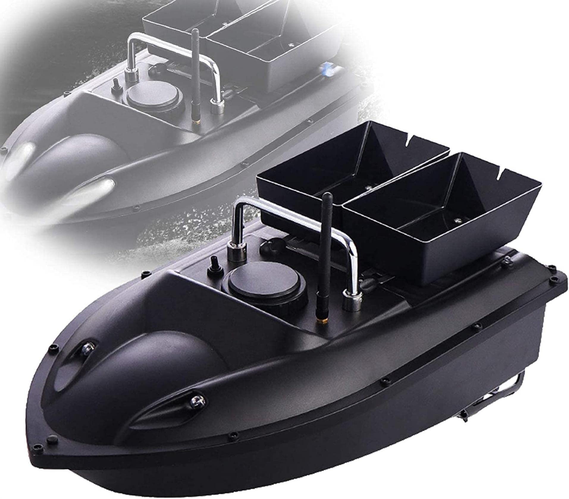 Bateau d'appât de pêche de la carpe à double hélice et grand magasin de charge