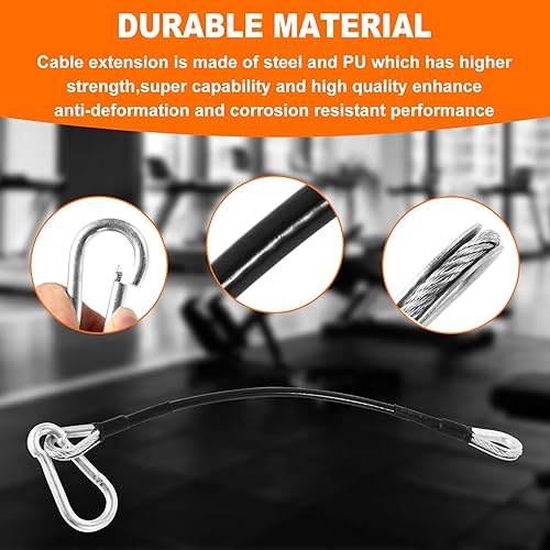 Miniatura 3 de Cables de extensión de gimnasio de 10 pulgadas de largo de repuesto compatibles con Bowflex Home Gym Machine Accesorios para máquina LATTricep Pull