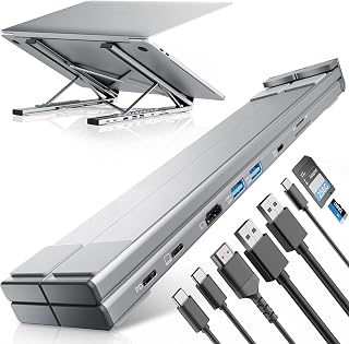 USB C Laptop Docking Station Stand,Dock Tablet Stand, 8 in 1 USB C Hub with 4K HDMI, 2 USB 3.0, PD 100W, SD/TF Card Reader, Dock Station Computer Holder for MacBook Pro/Air, Dell, ASUS, HP, Lenovo