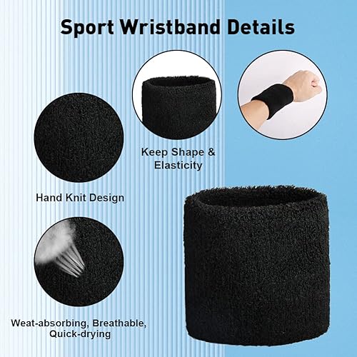 Miniatura 7 de Riñoneras cruzadas para mujeres y hombres, bolsa pequeña para cinturón con correa extensora ajustable, impermeable, con 2 muñequeras para el sudor