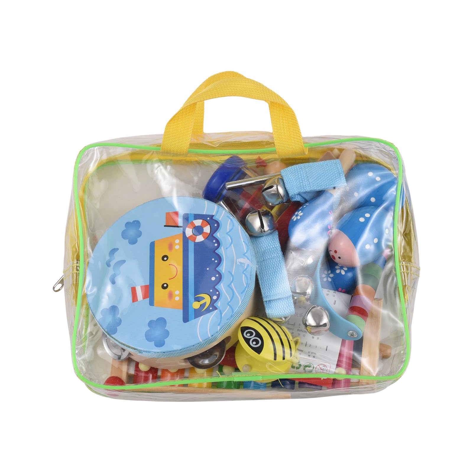 Set di strumenti a percussione in legno Educazione musicale Interessante Giochi interattivi Mano Occhio Sviluppo coordinato Compleanno con Borsa Accessori