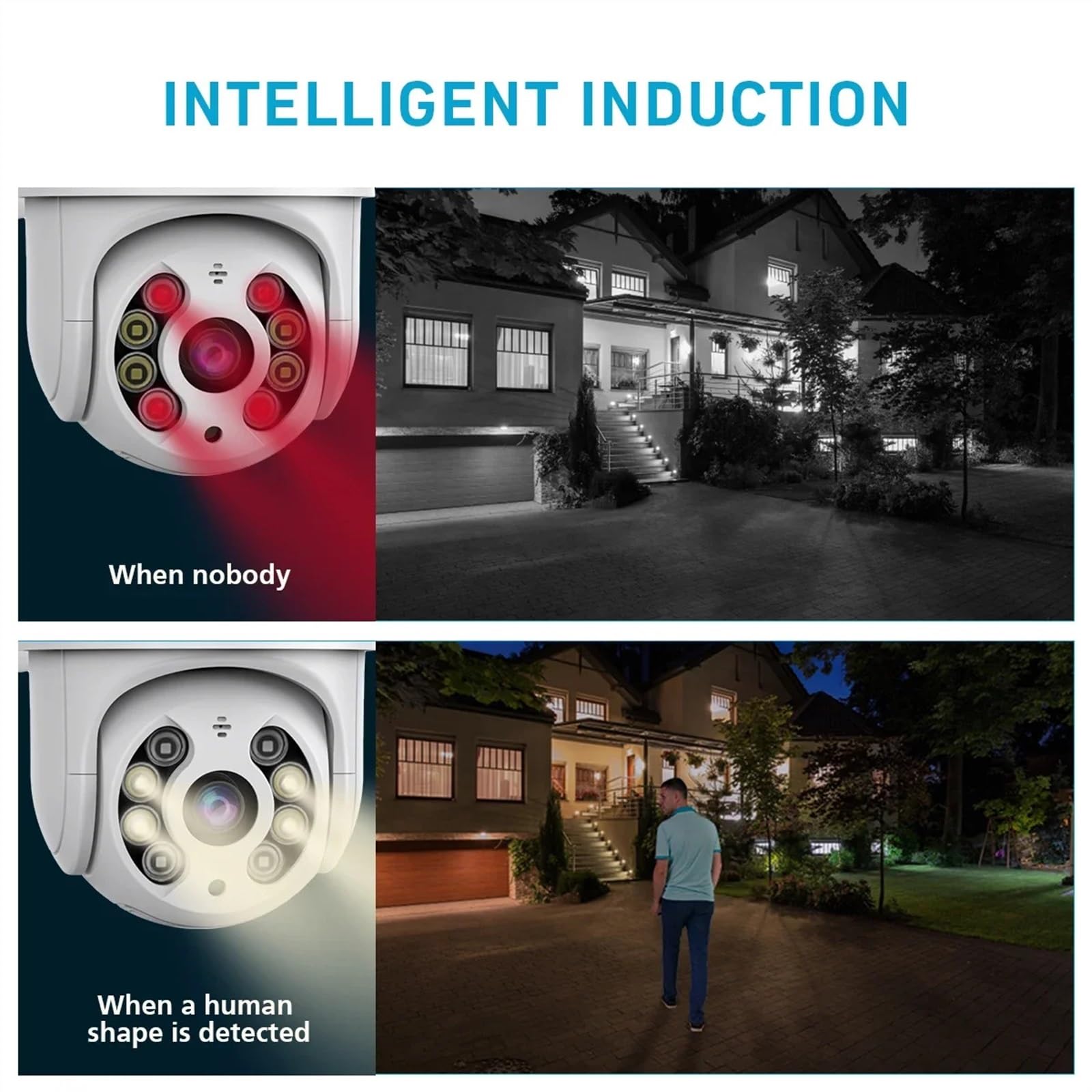 Kamera bezpieczeństwa zewnętrzna, Bezprzewodowa kamera IP 4K 8MP bezpieczeństwo zewnętrzne kamera PTZ 4MP HD automatyczne śledzenie kamera monitoringu CCTV aplikacja P2P Kamera bezpieczeństwa domowego