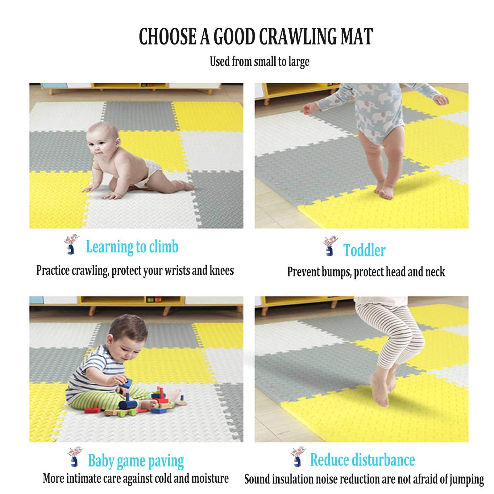Tappetino in Schiuma per Bambini, Piastrelle in Schiuma Ad Incastro per Bambini - Protezione del Pavimento, Adatto per Palestra Area Giochi per Bambini Esercizio Yoga,Red+Brown,10