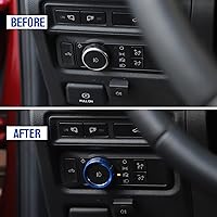 Vista 3 de JeCar Cubierta para perilla del interruptor de consola central, aire acondicionado, faros delanteros y botón de audio, accesorios interiores