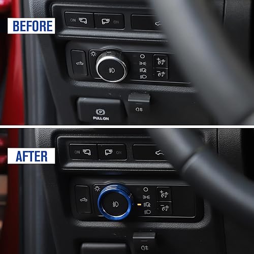 Miniatura 3 de JeCar Cubierta para perilla del interruptor de consola central, aire acondicionado, faros delanteros y botón de audio, accesorios interiores de