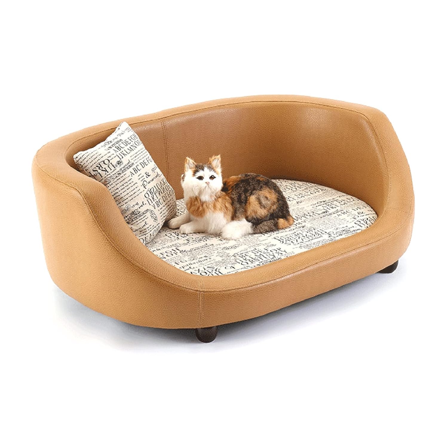Pet Couch Bed PU Leather Pet Sofa Bed Modern Luxury Solid Wood Frame Pet Sofa Bed Removable and