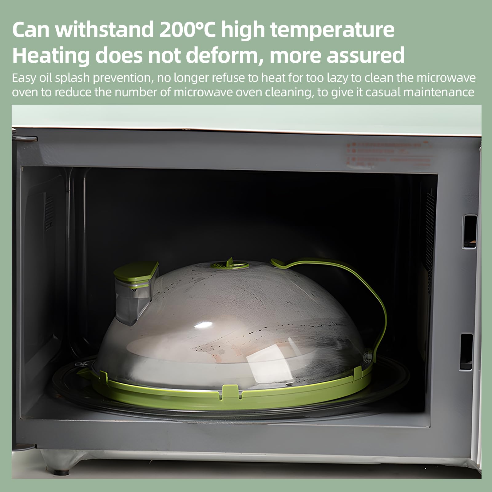 Cubierta de salpicaduras de microondas para alimentos, tapa de cocina transparente con asa y agujeros de ventilación de vapor ajustables, accesorios de cocina, tipo de inyección de agua