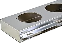 Vista 2 de Barra trasera de gancho de solapa de barro de acero inoxidable con recortes de luz 2.5" de espaciado de pernos, con resorte. con placa reflectante