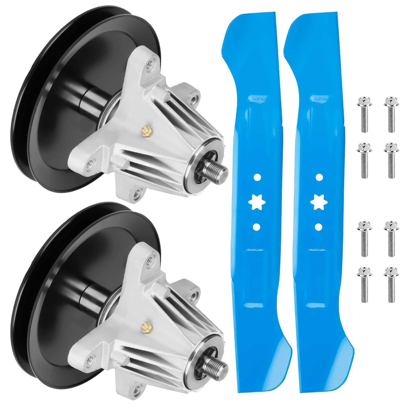 Umbau-Set Für Rasenmäher-Mähspindeln & Klingen – Passend Für Cub Cadet XT1-LT46, MTD T-Serie & Mehr (2 Spindeln + 2 Klingen)