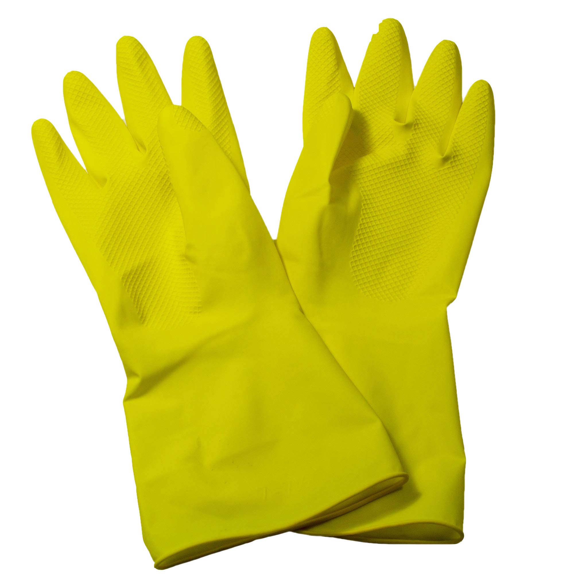 Ramon HygieneColour Coded Rubber Gloves, Size Medium, Yellow, Bulk Pack of 10, Green, General Cleaning, Janitorial