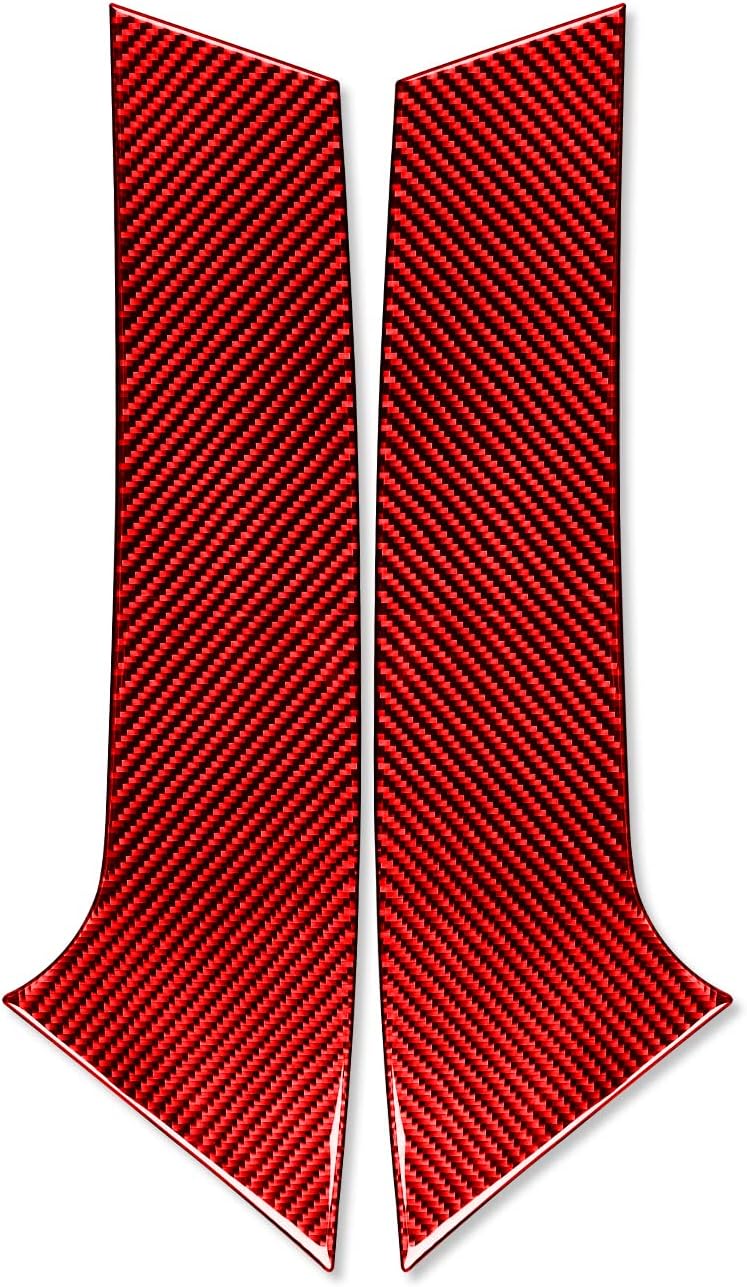 Car Decals Red Carbon Fiber Accessories Compatible with Nissan X-Trail Rogue 2014 2015 2016 2017 2018 2019 2020 (Rear Quarter Window 2pcs)